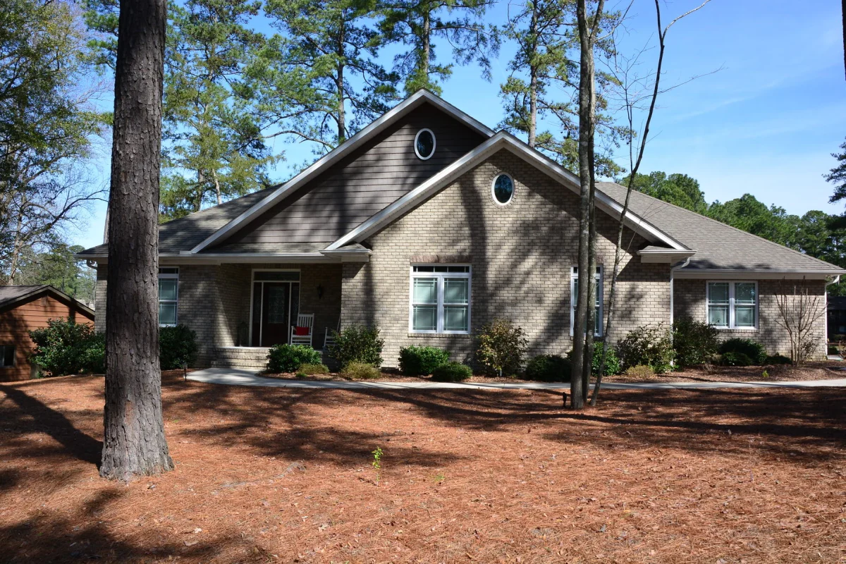 Home in pine trees